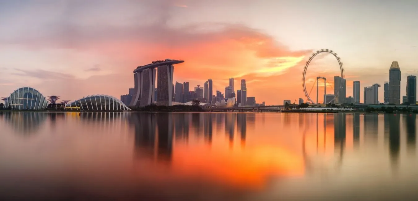 Red Singapore Skyline